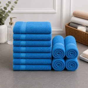 Set 12 prosoape mici, Ashley Mills, 30x50cm, din 70% bumbac pakistanez,  390g, Albastru