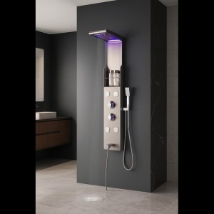 Panel de Dus cu Efect de Ploaie si Jeturi cu Masaj, Alb Periat