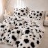 Lenjerie pat dublu, Super Pufoasa COCOLINO Fluffy, 6 piese, alb, negru, animal print [2]