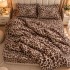 Lenjerie pat dublu cu Elastic, Super Pufoasa COCOLINO, 4 piese, maro, animal print [7]