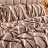 Lenjerie pat dublu, Super Pufoasa COCOLINO,cu ELASTIC, 4 piese, Bej, Linii [9]