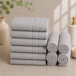 Set 10 prosoape mici, Terry, 30x50cm, din 100% bumbac pakistanez,  600g, Gri