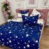 Lenjerie pat dublu, Finet, 6 piese, Albastru, stelute [3]