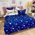 Lenjerie pat dublu, Finet, 6 piese, Albastru, stelute [9]