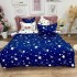 Lenjerie pat dublu, Finet, 6 piese, Albastru, stelute [9]