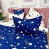 Lenjerie pat dublu, Finet, 6 piese, Albastru, stelute [5]