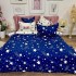 Lenjerie pat dublu, Finet, 6 piese, Albastru, stelute [2]