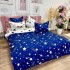 Lenjerie pat dublu, Finet, 6 piese, Albastru, stelute [6]
