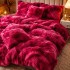 Lenjerie pat dublu, Super Pufoasa COCOLINO Fluffy, 6 piese, Grena, Degrade [3]