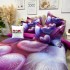 Lenjerie pat dublu, FINET, Imprimeu Digital 5D - Identic cu poza, Cu ELASTIC, 6 piese, Pucioasa, Mov, inimioare pufoase [10]