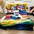 Lenjerie pat dublu, FINET, Imprimeu Digital 5D - Identic cu poza, Cu ELASTIC, 6 piese, Pucioasa, Multicolor, minge de fotbal [6]