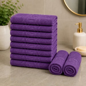 Set 10 prosoape mici, Greek Border, 30x50cm, din 100% bumbac pakistanez,  500g, Mov