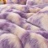 Lenjerie pat dublu, Super Pufoasa COCOLINO Fluffy, 6 piese, Lila, Degrade, Bej [6]
