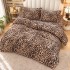 Lenjerie pat dublu cu Elastic, Super Pufoasa COCOLINO, 4 piese, maro, animal print [4]