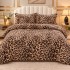 Lenjerie pat dublu cu Elastic, Super Pufoasa COCOLINO, 4 piese, maro, animal print [2]