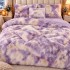 Lenjerie pat dublu, Super Pufoasa COCOLINO Fluffy, 6 piese, Lila, Degrade, Bej [4]