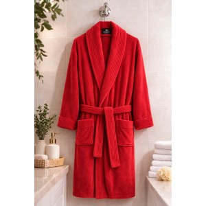 Halat de Baie Unisex din bumbac 100%, 500g – moale, absorbant și confortabil, Rosu, Masura L/XL Halat de Baie Unisex din bumbac 100%, 500g – moale, absorbant și confortabil, Rosu, Masura L/XL