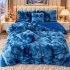 Lenjerie pat dublu, Super Pufoasa COCOLINO Fluffy, 6 piese, Albastru, Degrade [5]