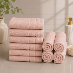 Set 10 prosoape mici, Terry, 30x50cm, din 100% bumbac pakistanez,  600g, Roz