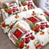 Lenjerie pat dublu, Bumbac Finet Satinat, 6 piese, Alb, Rosu, Christmas Time [2]