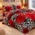 Lenjerie pat dublu cu Elastic, Super Pufoasa COCOLINO, 4 piese, animal print, trandafiri [2]