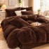 Lenjerie pat dublu, Super Pufoasa COCOLINO Fluffy, 4 piese, maro [5]
