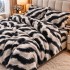 Lenjerie pat dublu cu Elastic, Super Pufoasa COCOLINO, 4 piese, gri, negru, animal print [8]