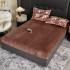 Lenjerie Deluxe, Jojo Home, 4 Piese, Blăniță Shorthair și CoCoLiNo, cu Elastic Perimetral, Alb, Maro, degrade [3]