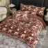 Lenjerie Deluxe, Jojo Home, 4 Piese, Blăniță Shorthair și CoCoLiNo, cu Elastic Perimetral, Alb, Maro, degrade [2]