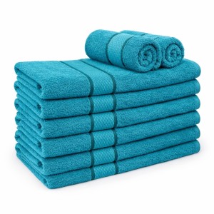 Set 8 prosoape mici 30x50cm, din 100% bumbac pakistanez, 400g, Line, Turquoise Set 8 prosoape mici 30x50cm, din 100% bumbac pakistanez, 400g, Line, Turquoise