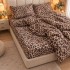 Lenjerie pat dublu cu Elastic, Super Pufoasa COCOLINO, 4 piese, maro, animal print [8]