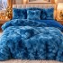 Lenjerie pat dublu, Super Pufoasa COCOLINO Fluffy, 6 piese, Albastru, Degrade [6]