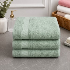 Set 3 prosoape mari, Ashley Mills, 65x130cm, din 70% bumbac pakistanez,  390g, Menta