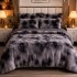 Lenjerie pat dublu, Super Pufoasa COCOLINO Fluffy, 6 piese, Negru, Degrade, Gri [3]
