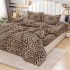 Lenjerie pat dublu cu Elastic, Super Pufoasa COCOLINO, 4 piese, maro, animal print [6]