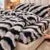 Lenjerie pat dublu cu Elastic, Super Pufoasa COCOLINO, 4 piese, gri, negru, animal print [5]