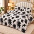 Lenjerie pat dublu, Super Pufoasa COCOLINO, 4 piese, alb, negru, abstract [2]