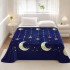 Patura Pufoasa CoCoLiNo (Fleece), 200x230cm, 240gr/mp, Bleumarin, Luna si Stele - Răsfățul Perfect pentru Serile Racoroase [6]