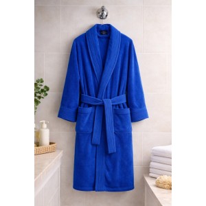 Halat de Baie Unisex din bumbac 100%, 500g – moale, absorbant și confortabil, Albastru, Masura 3XL Halat de Baie Unisex din bumbac 100%, 500g – moale, absorbant și confortabil, Albastru, Masura 3XL