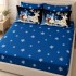 Lenjerie pat dublu, FINET, Imprimeu Digital 5D - Identic cu poza, Cu ELASTIC, 6 piese, Albastru, Sania lui Mos Craciun [7]