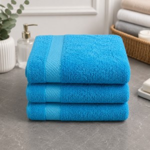 Set 3 prosoape mari, Ashley Mills, 65x130cm, din 70% bumbac pakistanez,  390g, Albastru