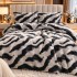 Lenjerie pat dublu cu Elastic, Super Pufoasa COCOLINO, 4 piese, gri, negru, animal print [2]