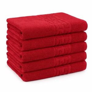 Set 5 prosoape medii 50x90cm, din 100% bumbac pakistanez, 500g, Rosu Set 5 prosoape medii 50x90cm, din 100% bumbac pakistanez, 500g, Rosu