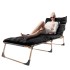 Sezglong pliabil, de gradina, cu perna confortabila, reglare spatar pe 4 niveluri, 193 x 66 x 23 cm, negru, sarcina maxima 120 kg [4]