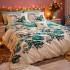 Lenjerie pat dublu, Finet, 6 piese, Turcuaz, fluturi [4]