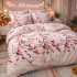 Lenjerie pat dublu, Finet, 6 piese, Bej-Roz, magnolii [4]
