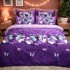 Lenjerie pat dublu, Finet, 6 piese, Mov, fluturi [3]