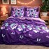 Lenjerie pat dublu, Finet, 6 piese, Mov, fluturi [6]