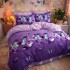 Lenjerie pat dublu, Finet, 6 piese, Mov, fluturi [2]