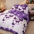 Lenjerie pat dublu, Finet, 6 piese, Mov, fluturi [2]